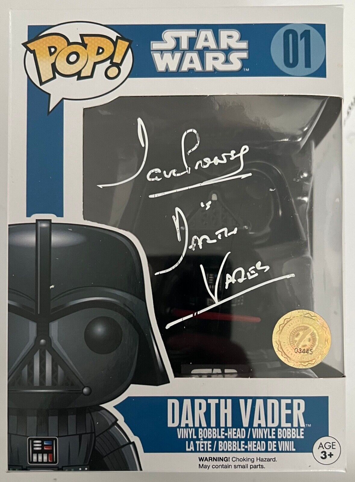 Dave Prowse Hand Signed Funko Pop #01 Figure Star Wars Autograph
