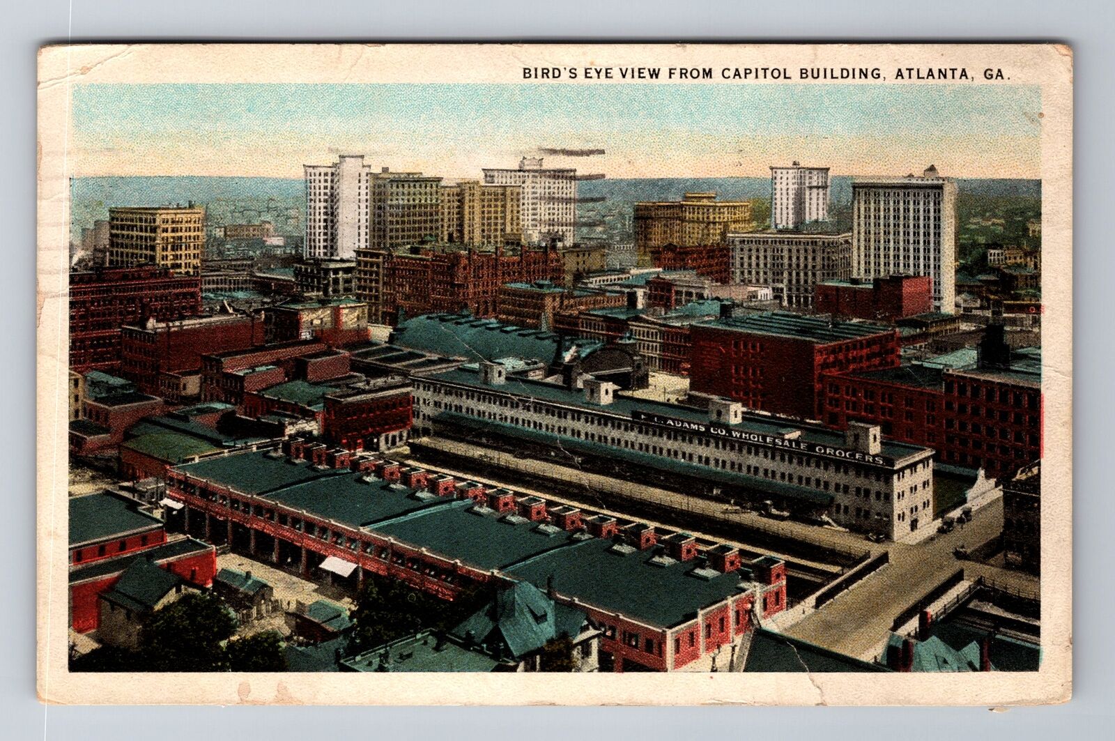 Atlanta GA-Georgia, Aerial From Capitol Building Antique Vintage c1923 Postcard