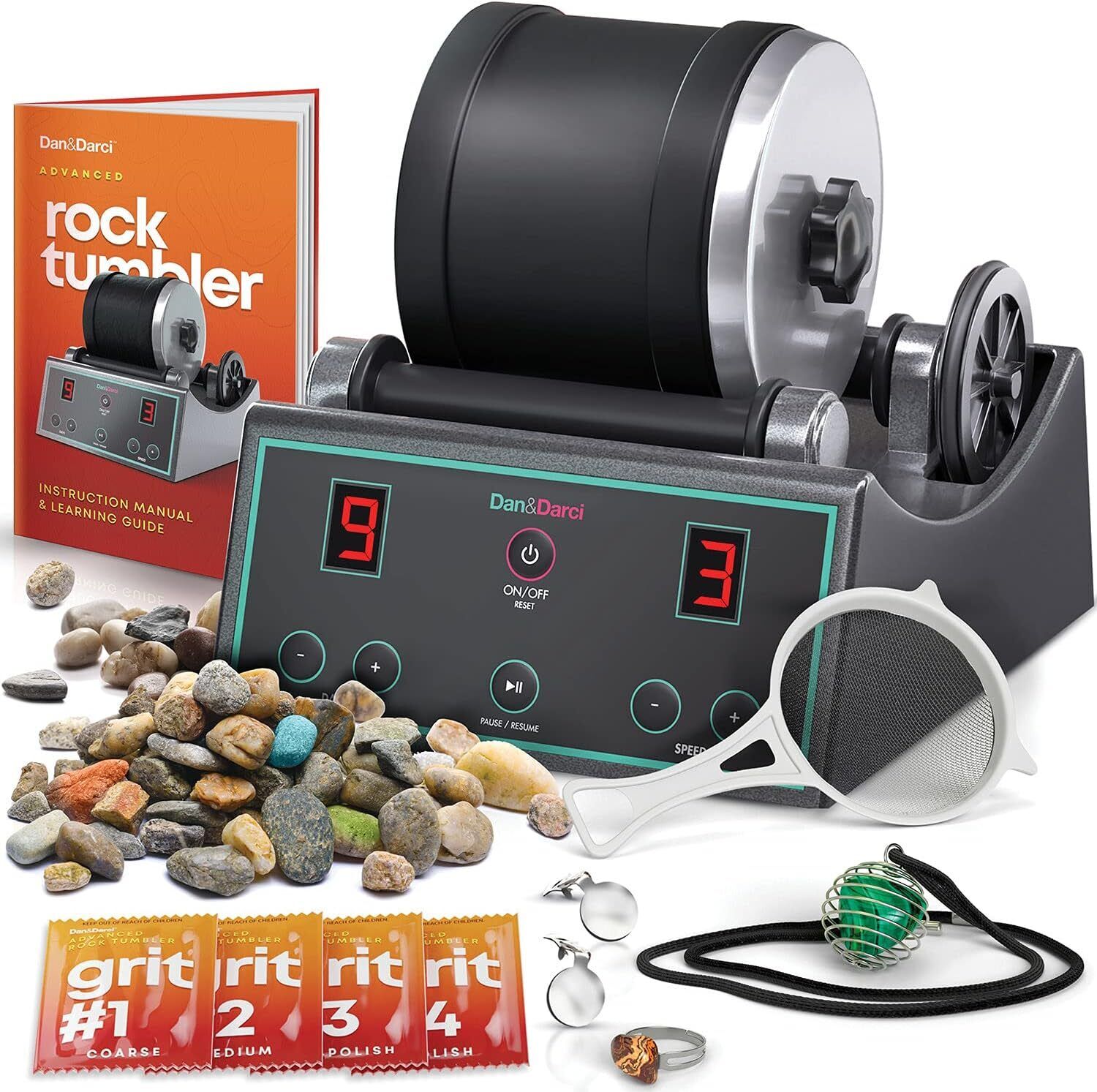 Advanced Professional Rock Tumbler Kit - with Digital 9-Day Polishing Timer