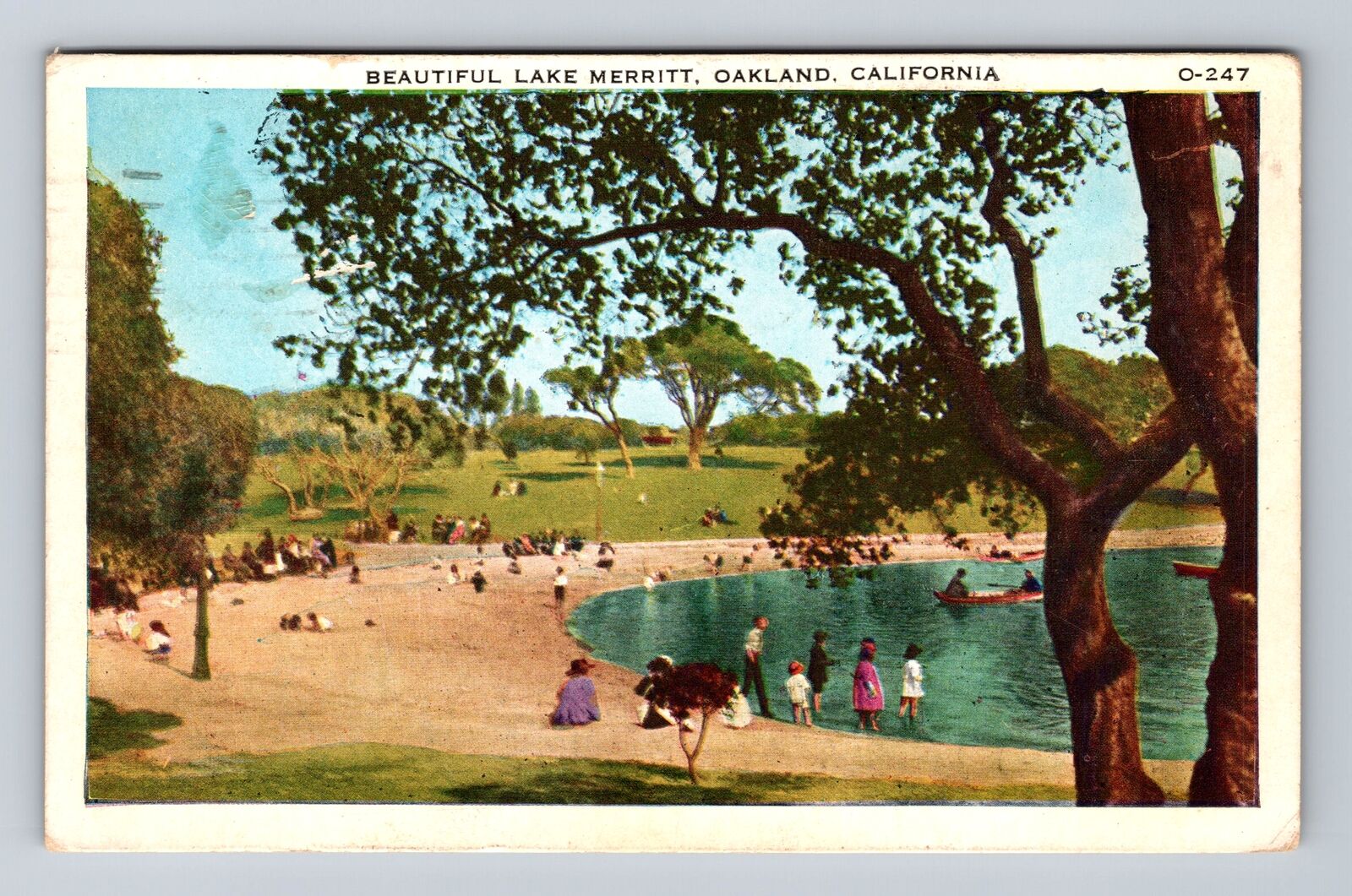 Oakland CA- California, Lake Merritt, Antique, Vintage c1934 Postcard