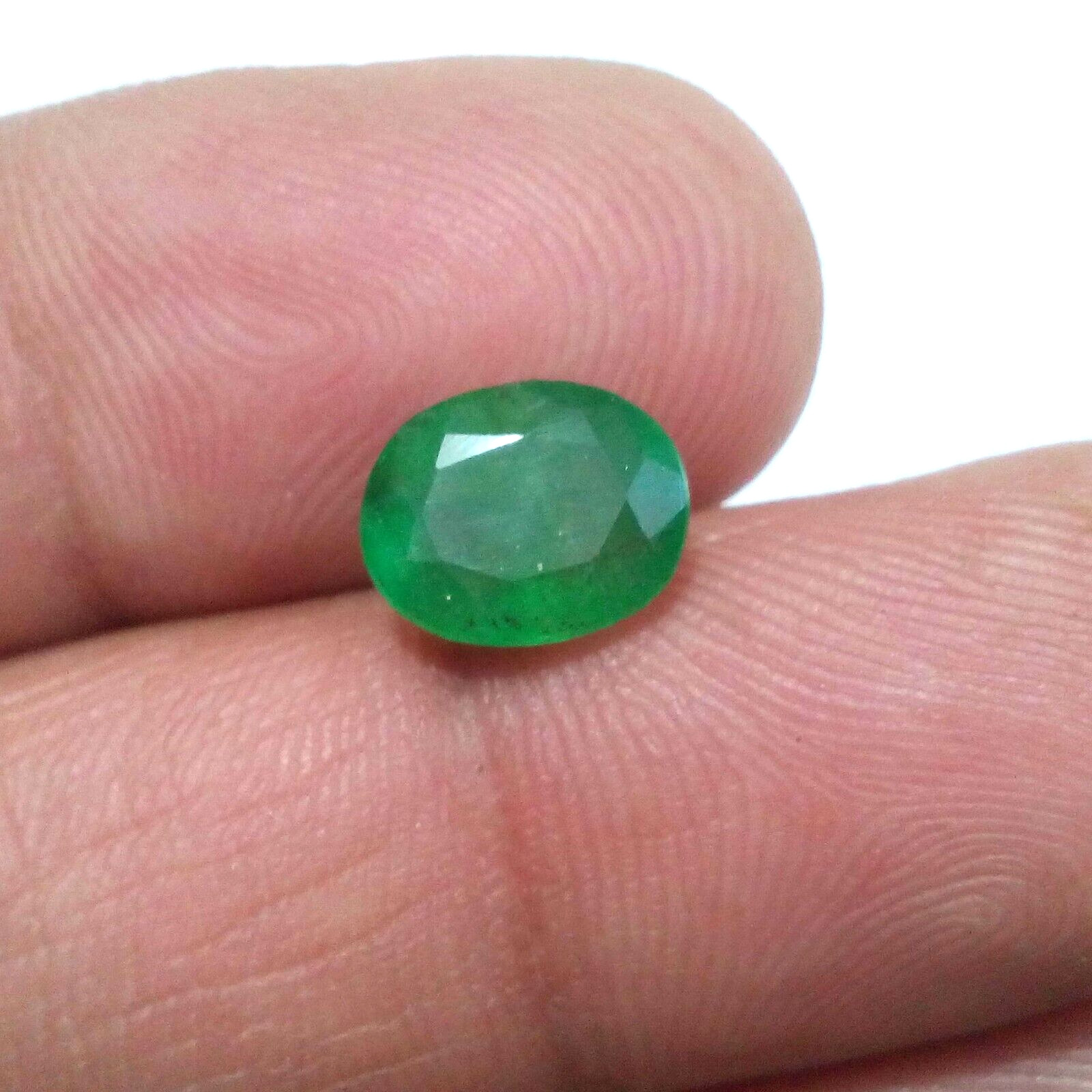 Outstanding Zambian Emerald Oval 2.45 Crt Ultimate Green Faceted Loose Gemstone