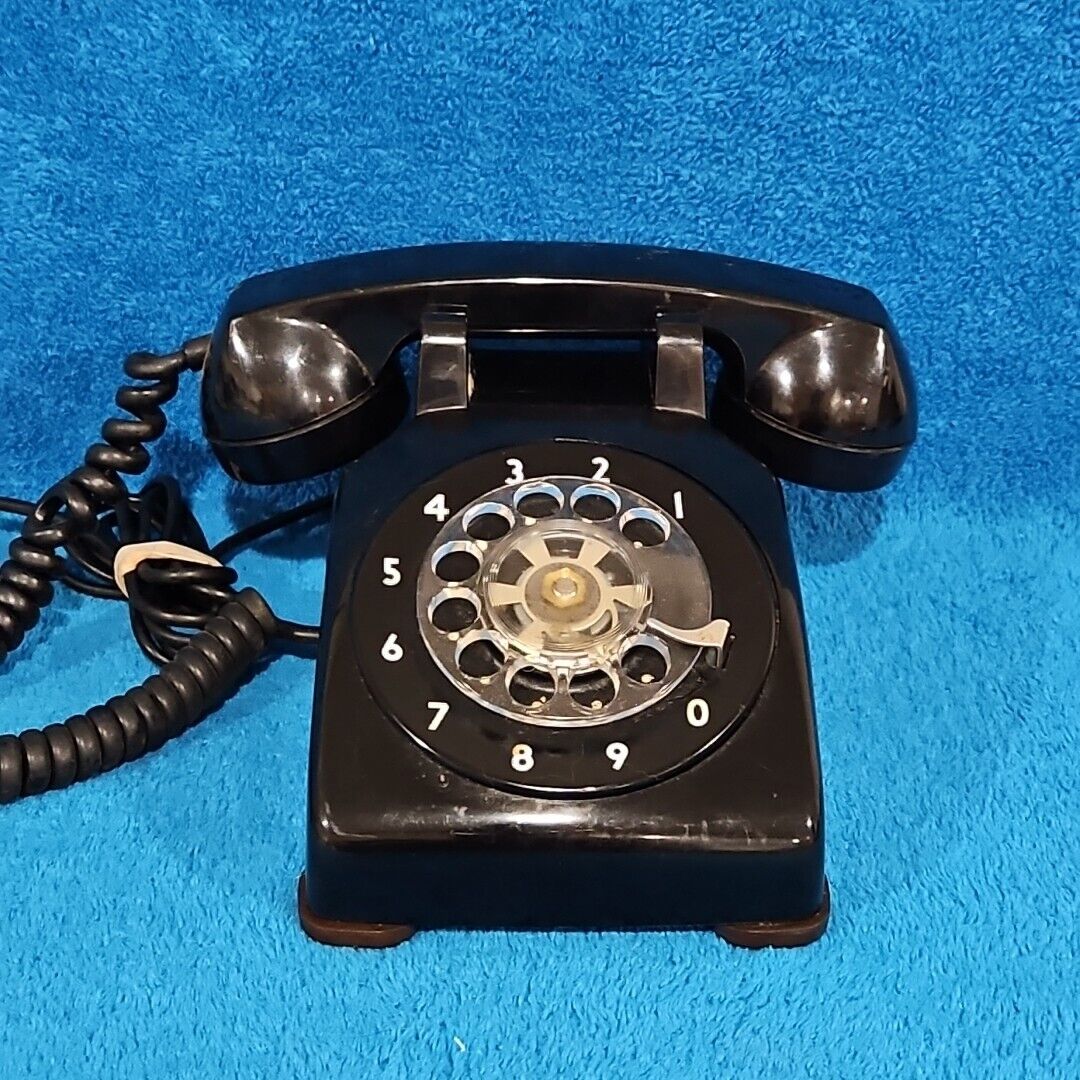 Vintage Black Rotary Desk Telephone
