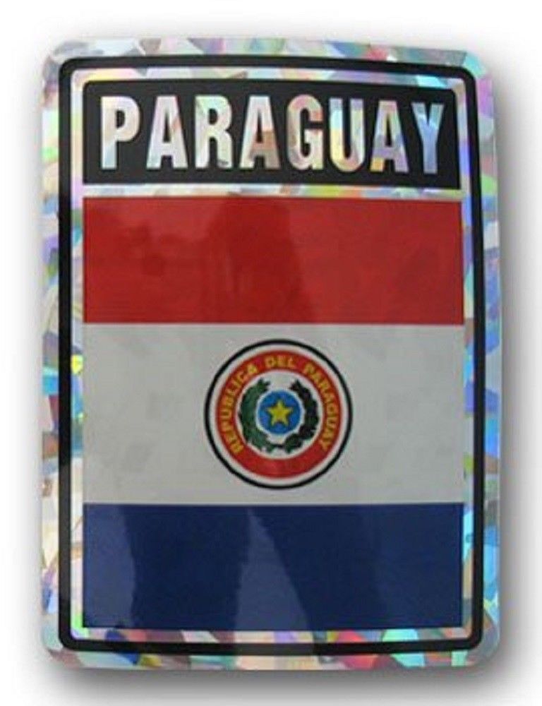 Paraguay Country Flag Reflective Decal Bumper Sticker 3.875\