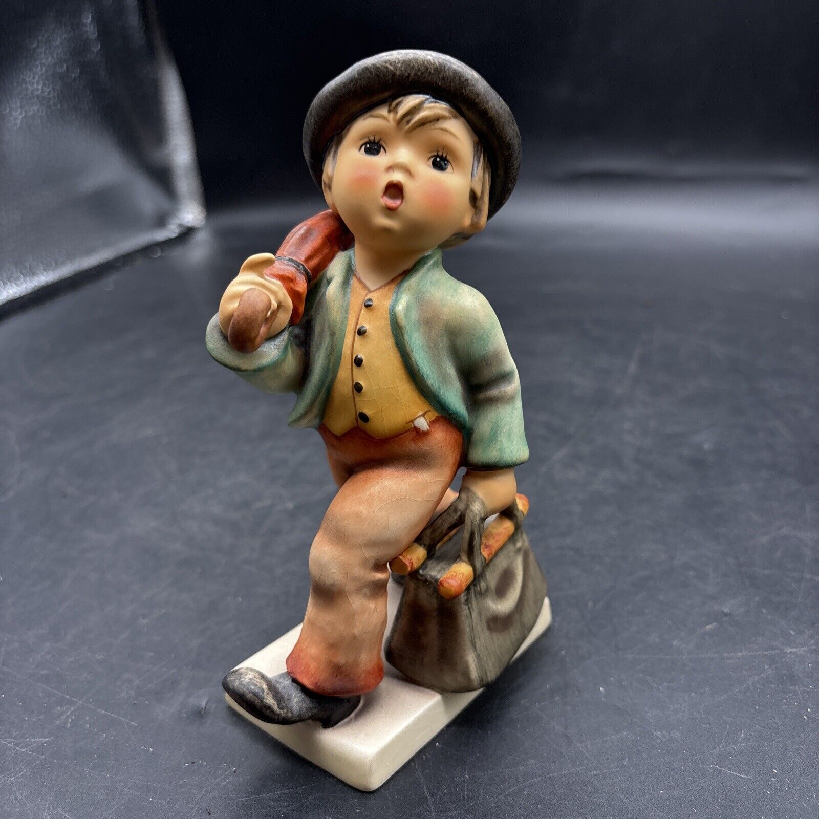 Hummel Merry Wanderer Boy Figurine Goebel W Germany, RARE FIGURE L@@K