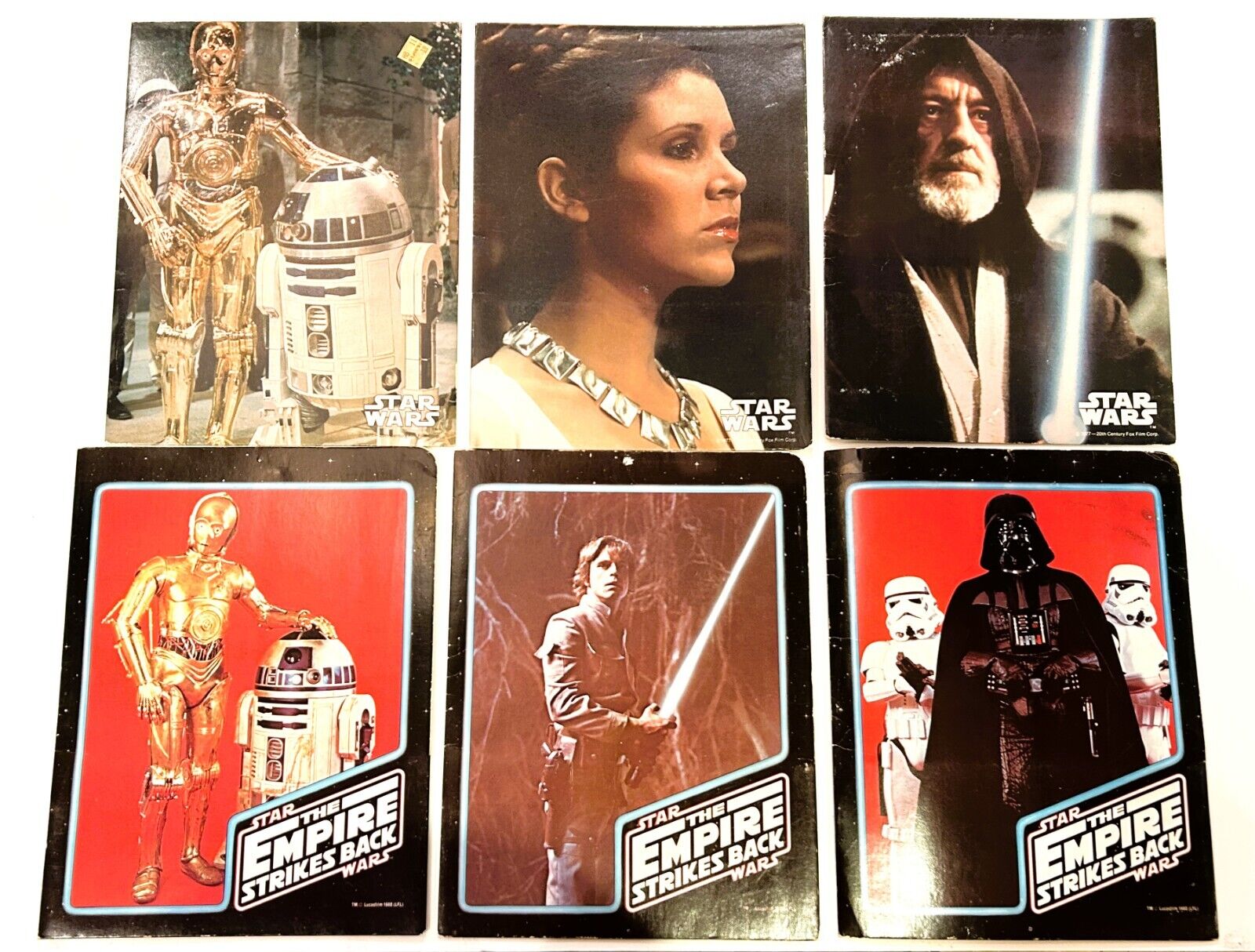 Vintage Star Wars ANH ESB MEAD Folders Portfolio Lot Luke Leia Ben Vader 70s-80s