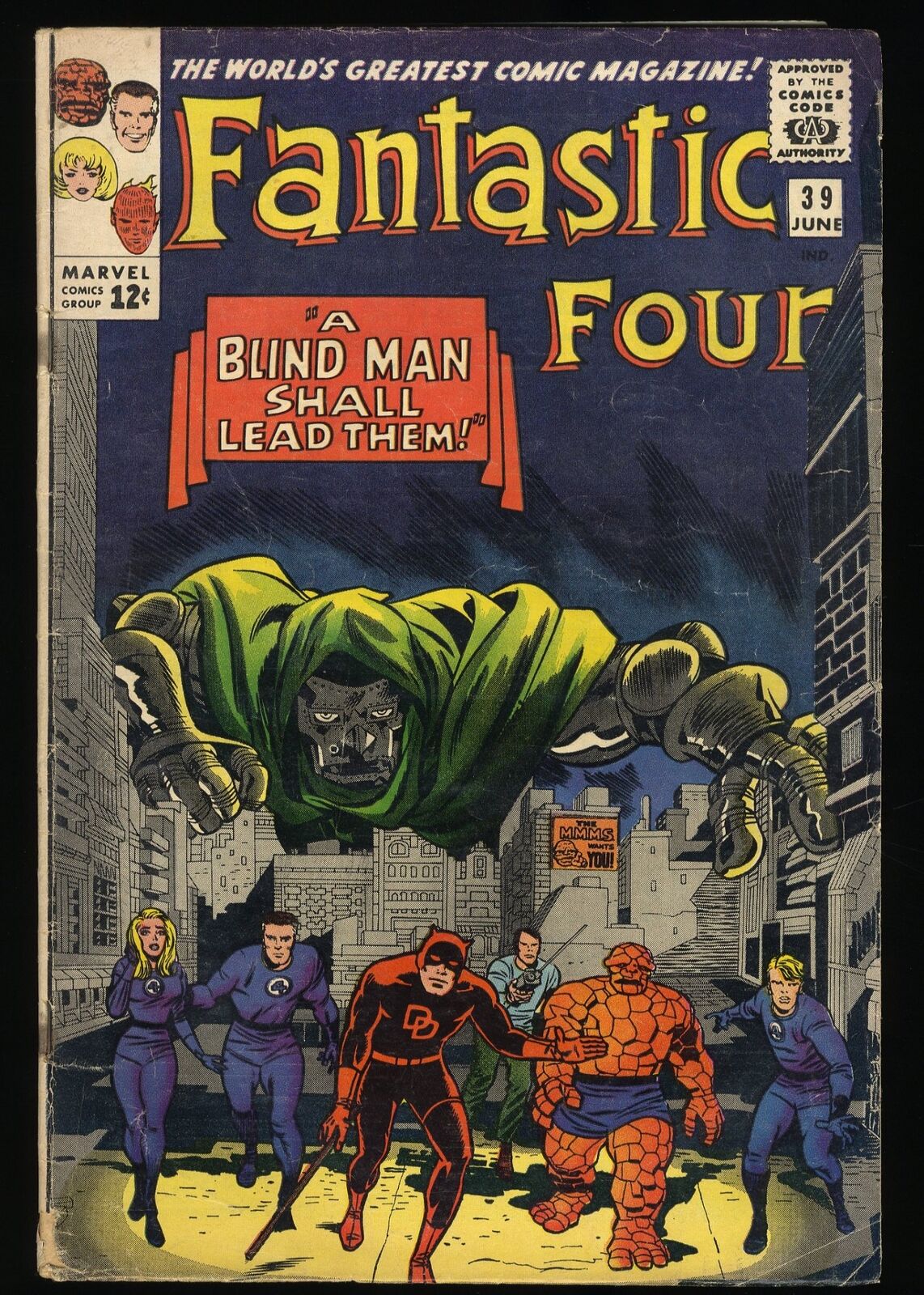 Fantastic Four #39 VG 4.0 Doctor Doom Appearance Stan Lee Daredevil Marvel