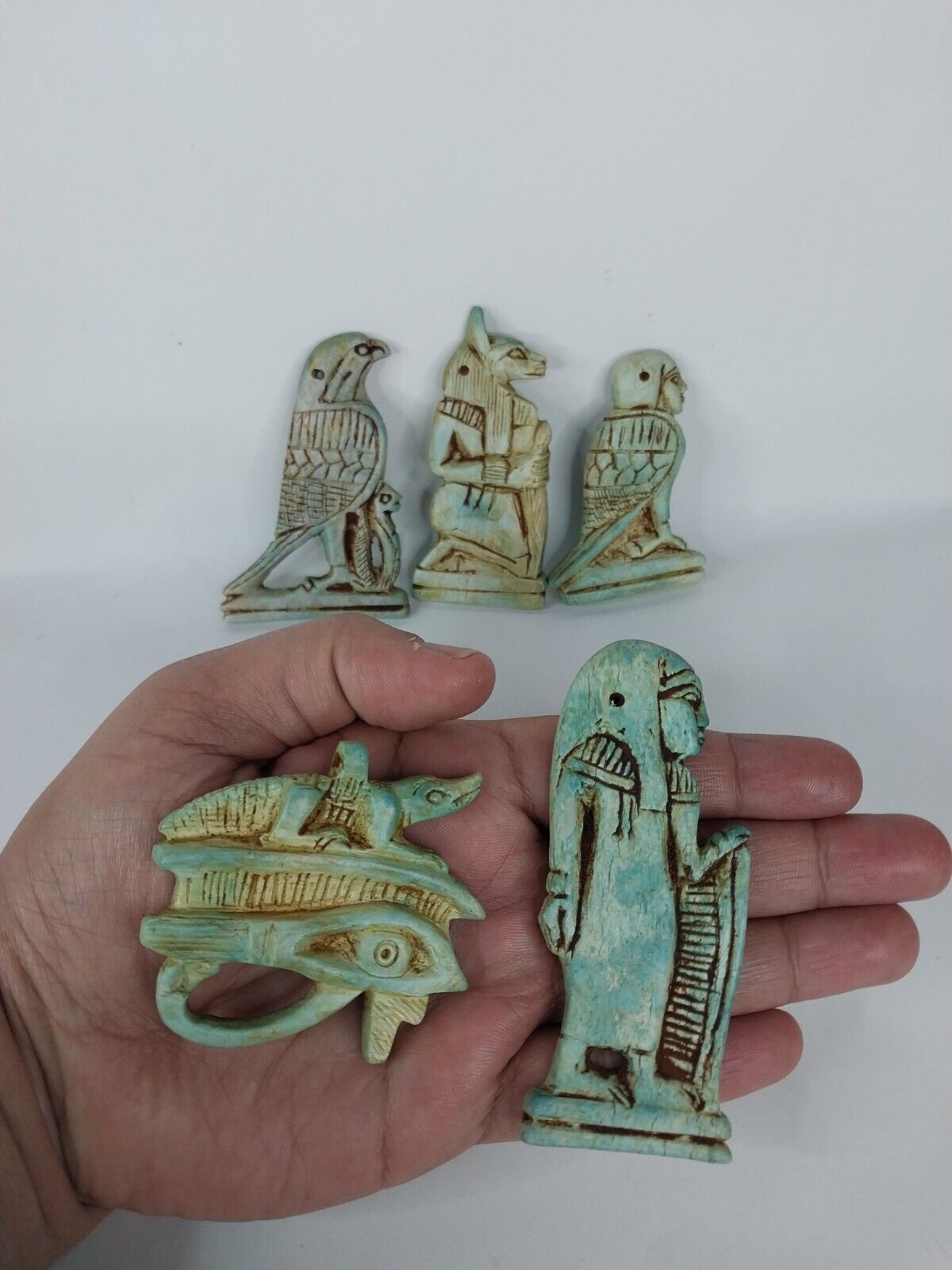 RARE ANTIQUE ANCIENT EGYPTIAN 5 Statue Amulets Protection of Graves