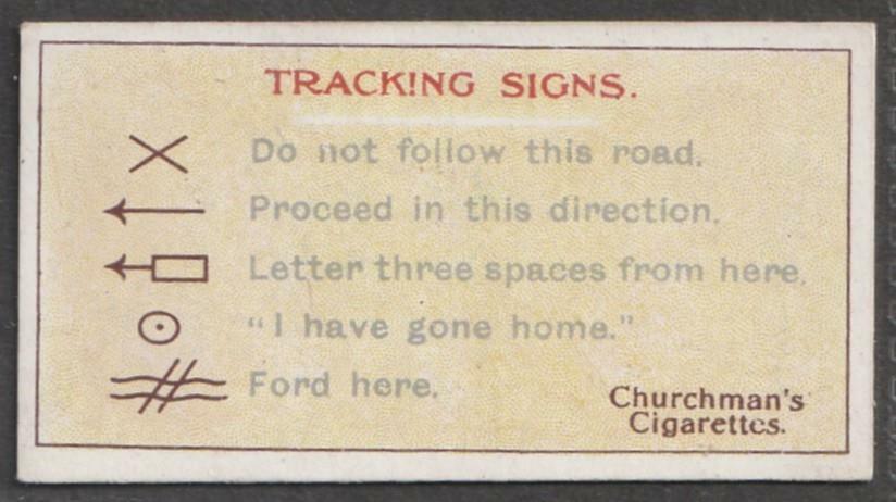 Churchman's Boy Scouts, 3rd Series (blue back), 1916, No 30, Tracking Signs