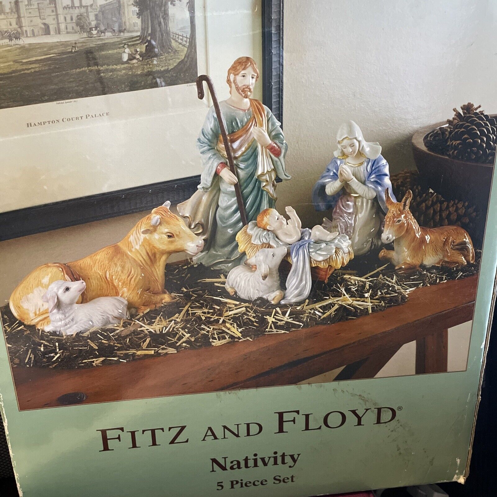 Fitz And Floyd Nativity 5 Piece Set With Box