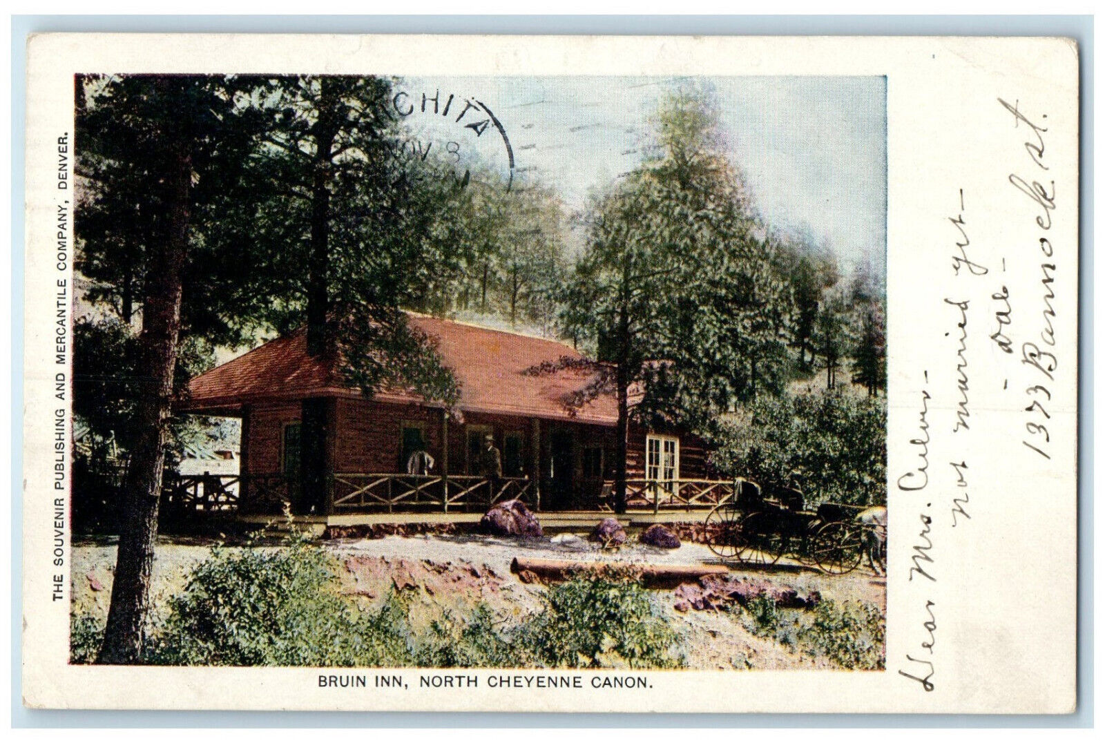 1907 Bruin Inn North Cheyenne Canon Colorado CO Antique Posted Postcard