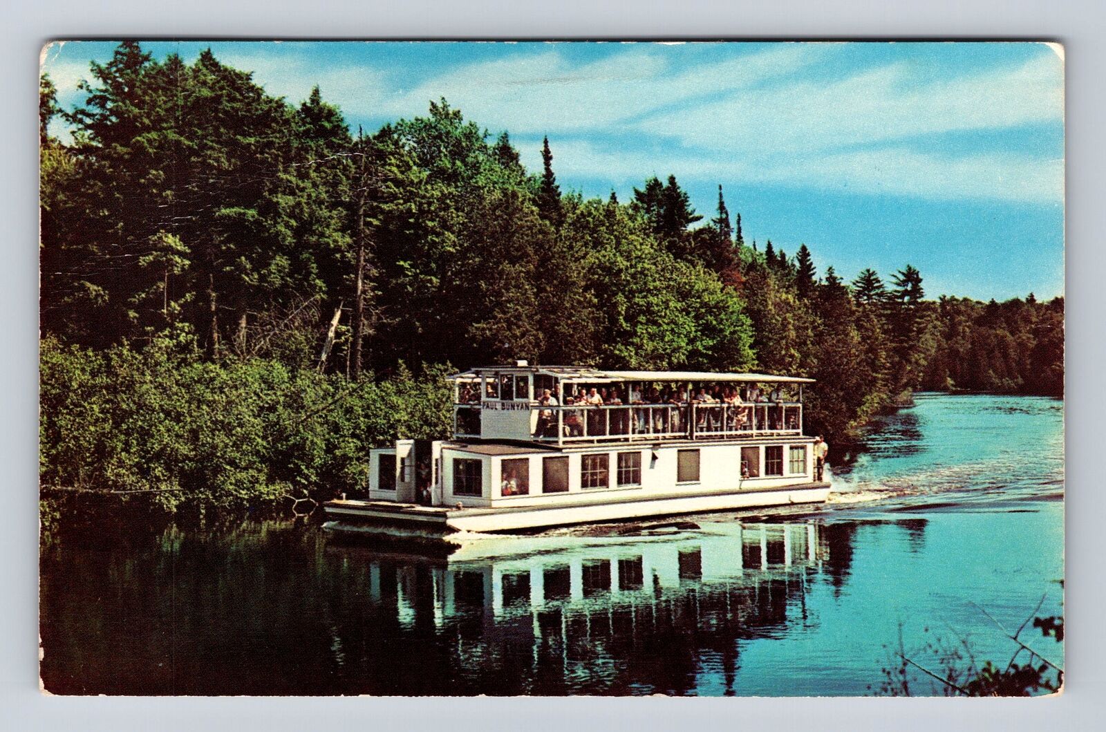 Soo Junction MI-Michigan, River Boat Paul Bunyan, Antique, Vintage Postcard