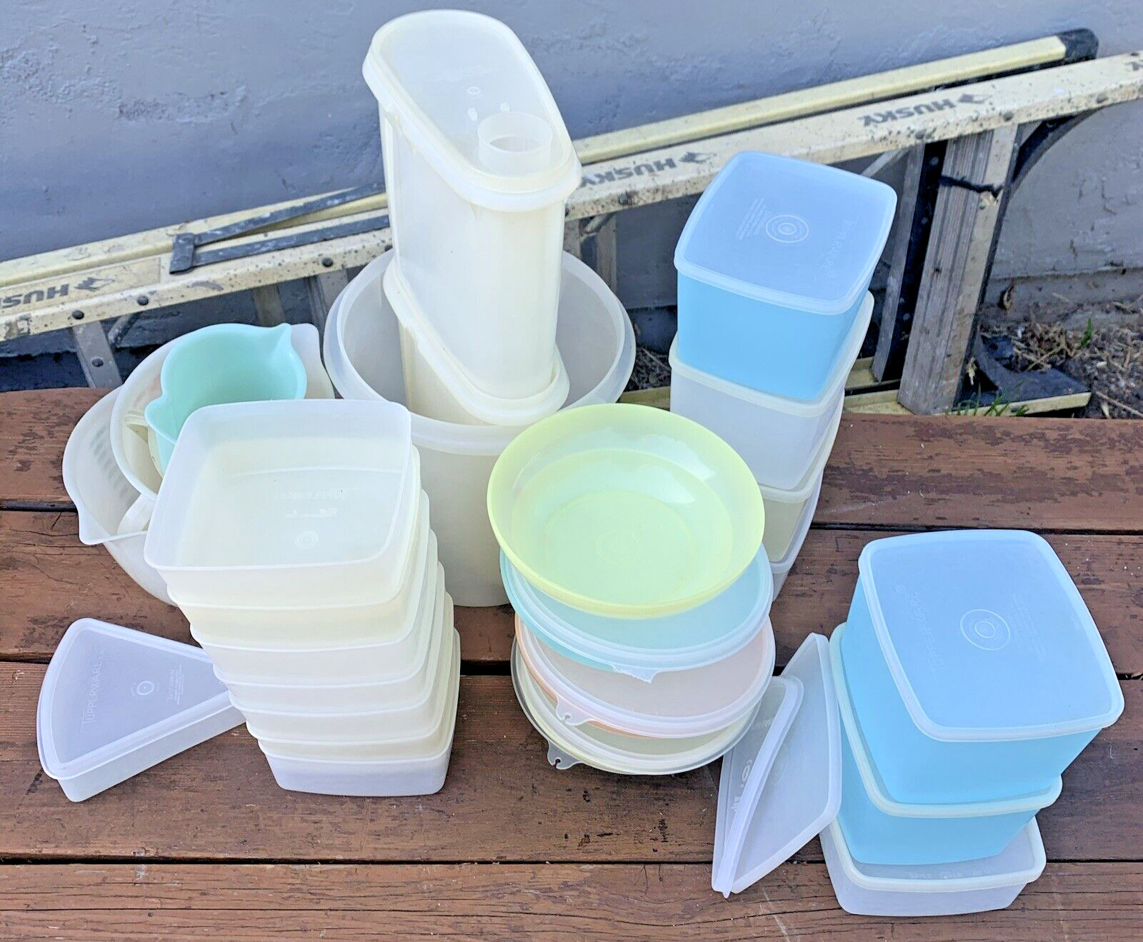 VTG Tupperware Lot Of Various Size & Colors Containers And Measuring Cups 26 PCS