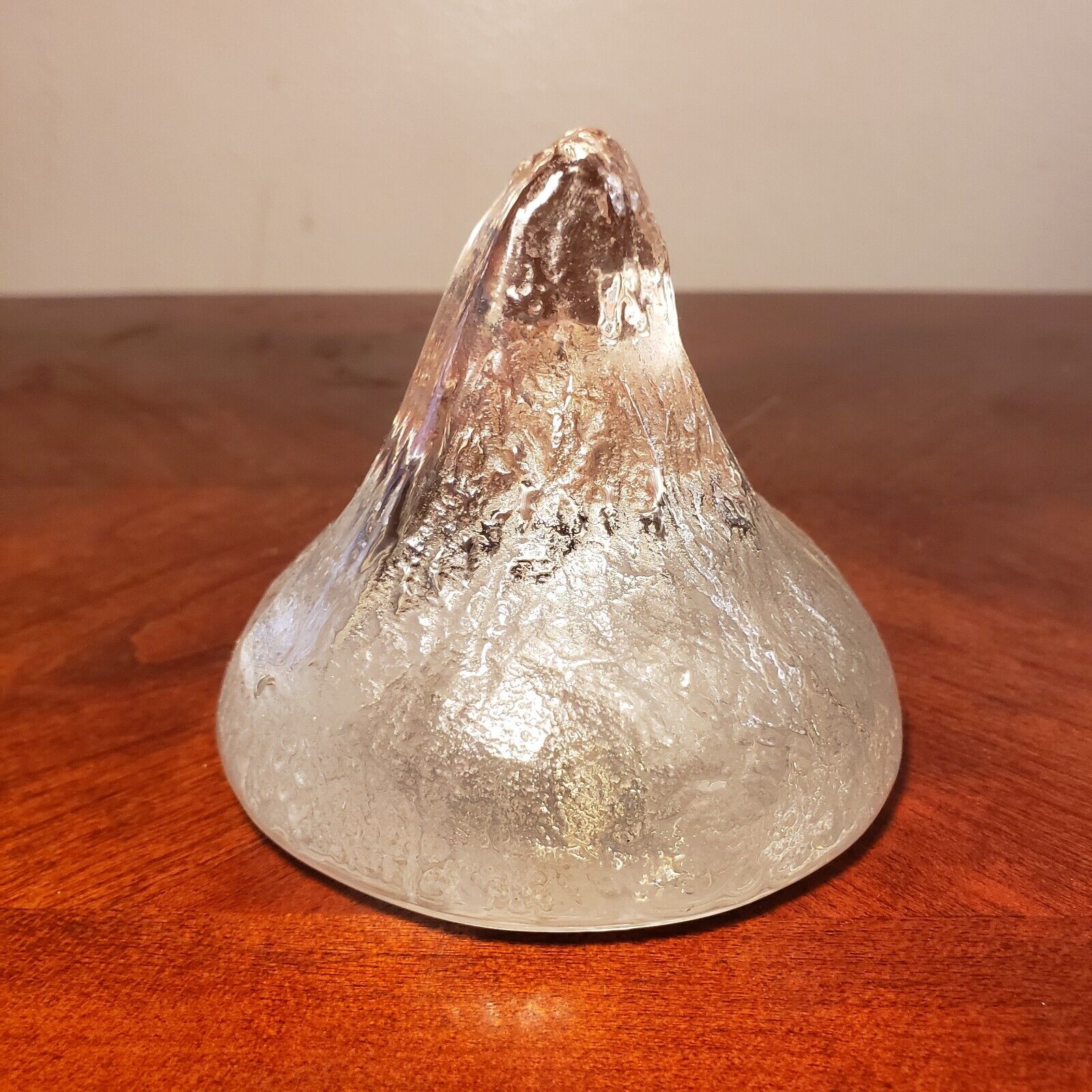 Vintage Hershey\'s Kiss Clear Glass Candy Paperweight