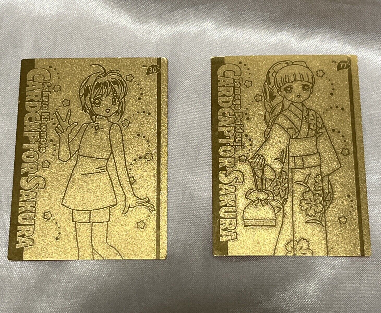 Vintage 2000 Licensed Card Captor Sakura Gold Etched Cards 77 + 30 Amada Japan