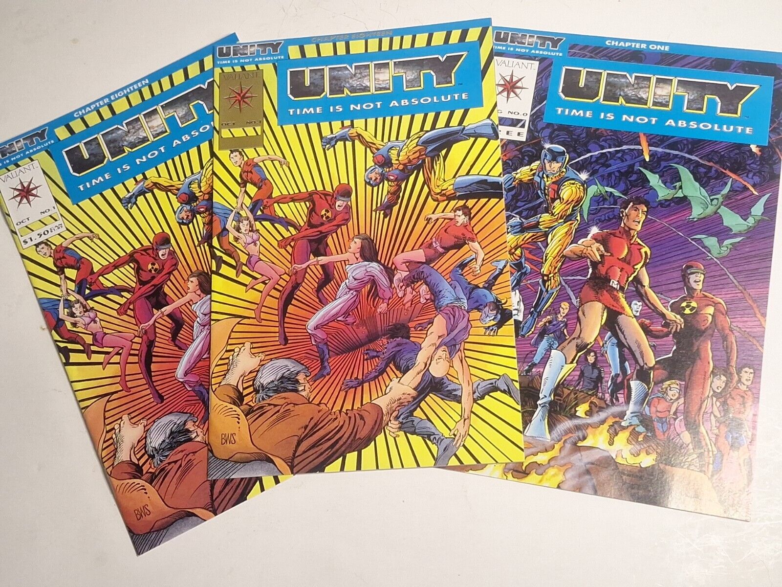 UNITY Comic Book Lot #0, #1a & #1b (Platinum Ed)-1992 Valiant - NM Hi-Res Images