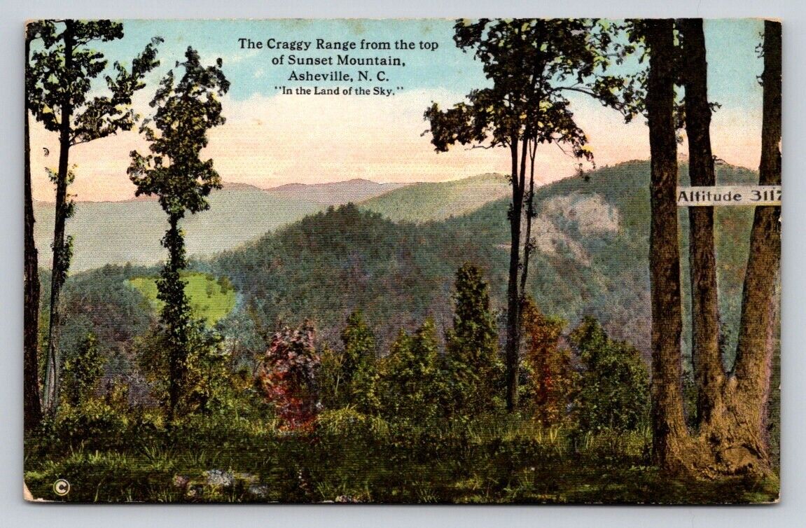 c1910 Craggy Range From Sunset Mountain  Asheville North Carolina P525A