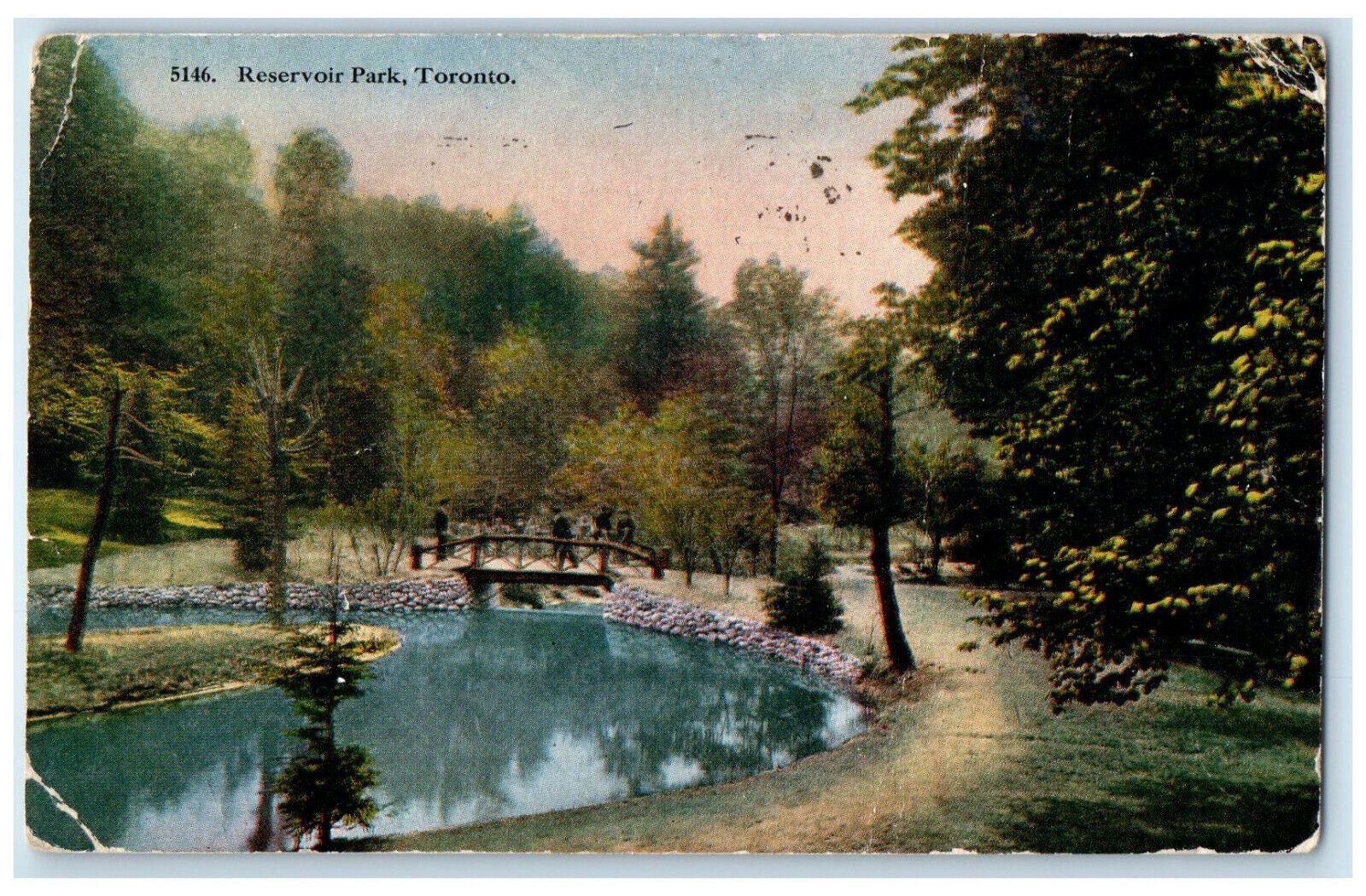 1914 View of Reservoir Park Toronto Ontario Canada Unposted Antique Postcard