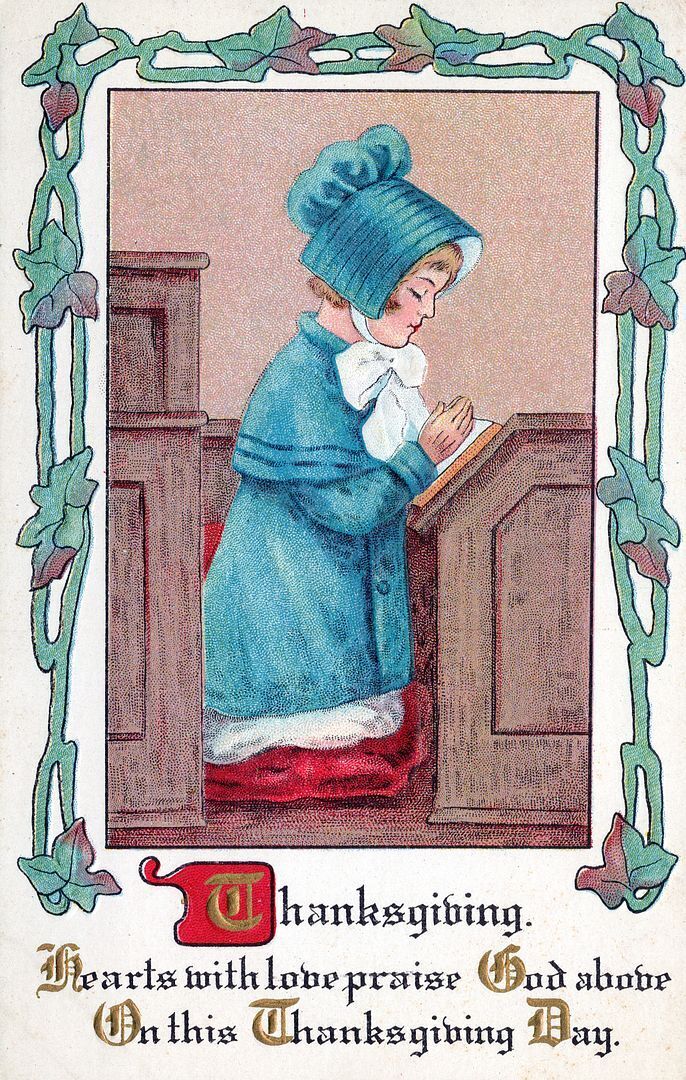 THANKSGIVING - Child Praying Postcard