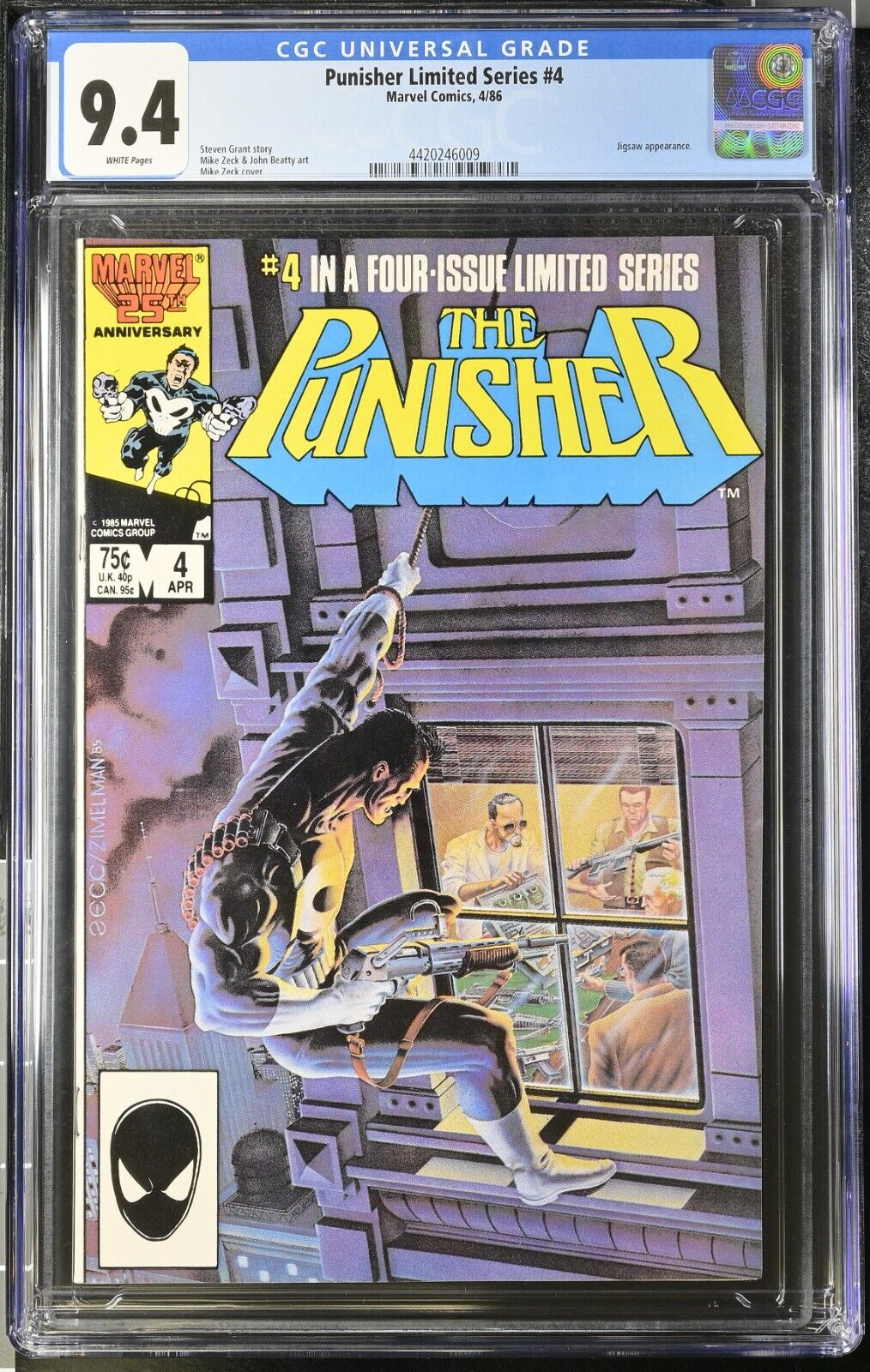 🔑🔥🔥🔥Punisher Limited Series #4 CGC 9.4 Zeck Cover Marvel Comics 1986 246009