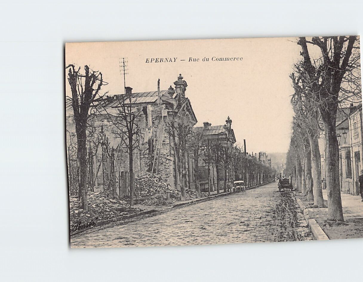 Postcard Rue du Commerce Epernay France