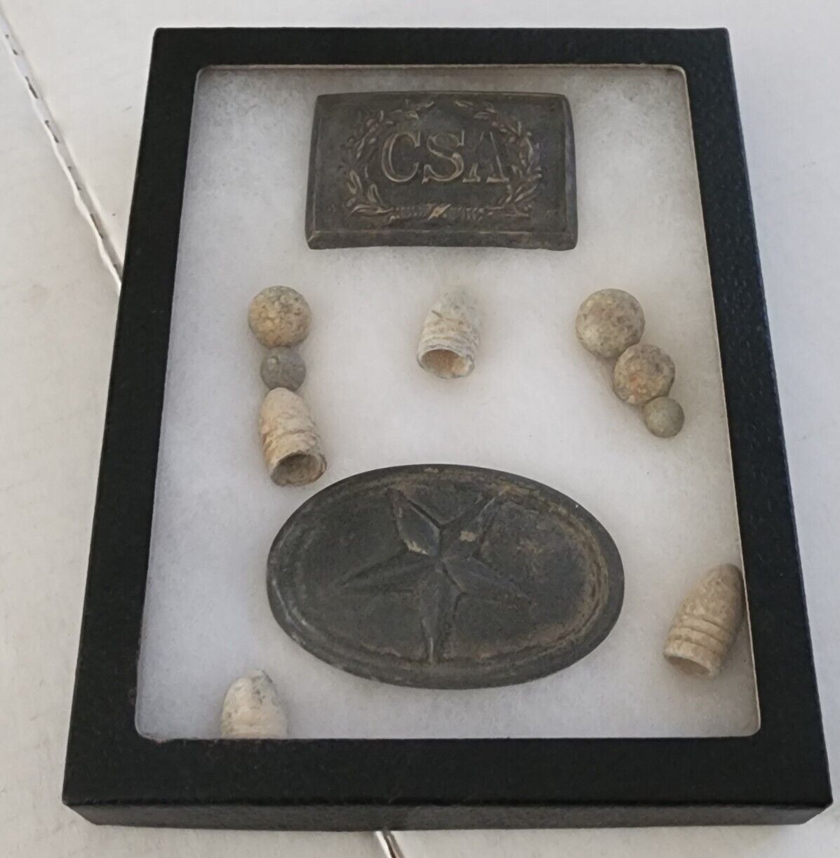 Reproduction Belt Buckles,Civil War Relics lot - Dug up bullets, coins and more