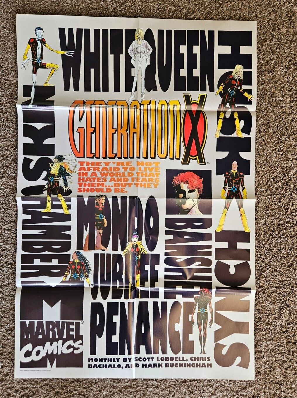 Vintage Generation X Promo Poster - Marvel - X-Men - Chris Bachalo - 1994 