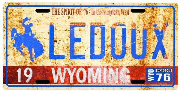 Chris Ledoux Wyoming Cowboy 1976 Vintage Replica License plate