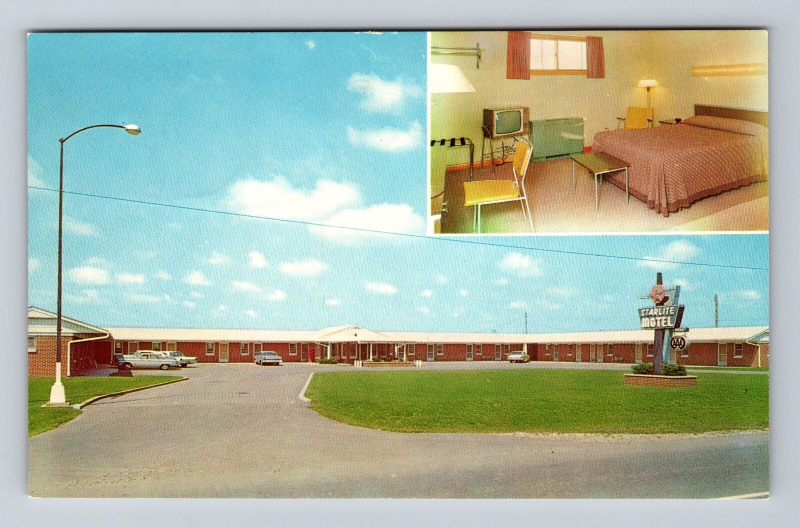 Galesburg IL-Illinois, Starlite Motel, Advertising, Antique Vintage Postcard