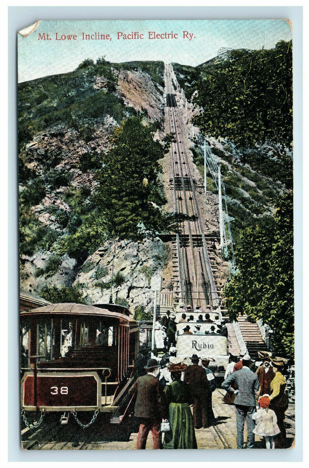 1907 Mt Lowe California Pacific Electric Railway Postcard Echo Canyon Cancel
