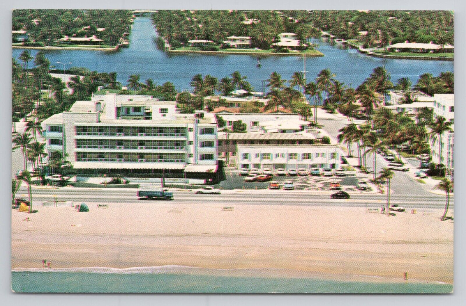 Postcard The Marlin Beach Hotel Fort Lauderdale Florida 1966
