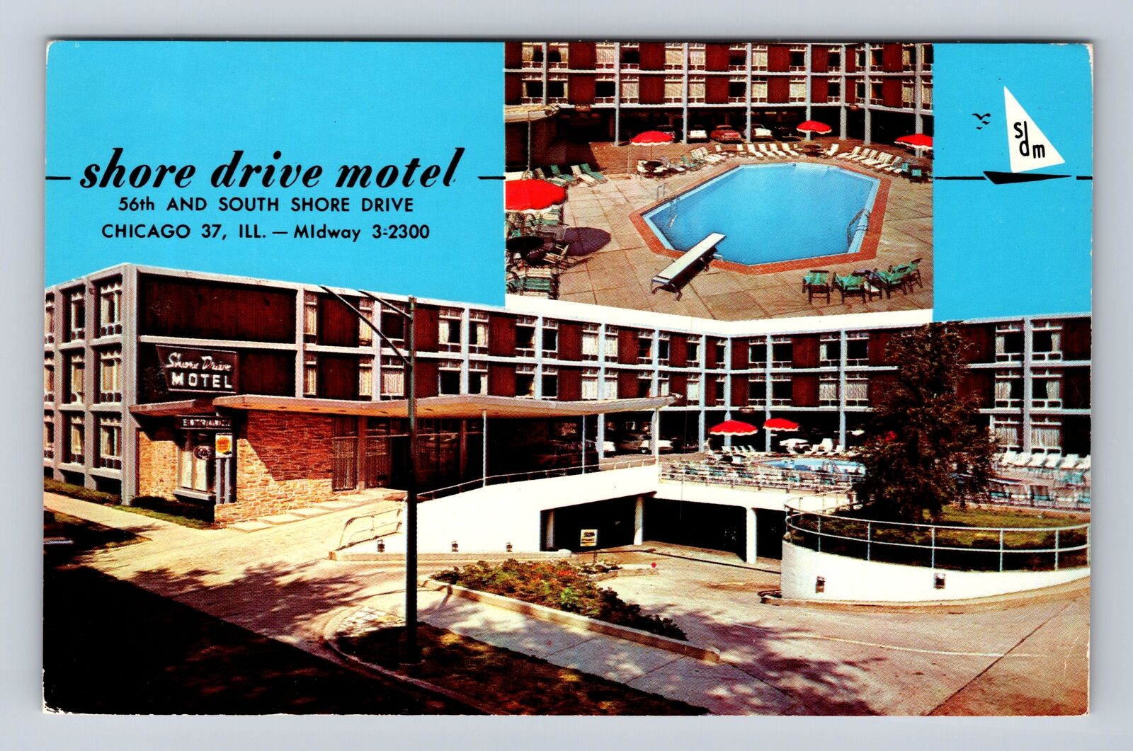 Chicago IL-Illinois, Shore Drive Motel, Advertisement, Antique Vintage Postcard