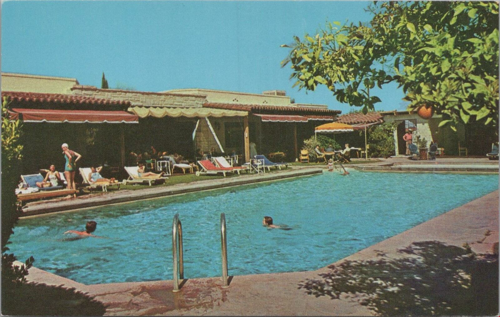 Postcard Swimming Pool Arizona Inn Tucson Arizona AZ 