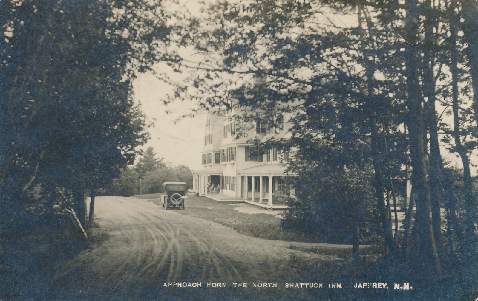 JAFFREY NH - Shattuck Inn Approach From the North Real Photo Postcard rppc- 1916