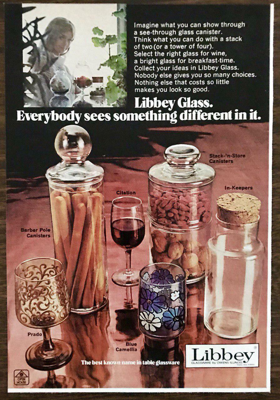 1973 Libbey Glassware Print Ad Canisters Everyone Sees Something Different In It