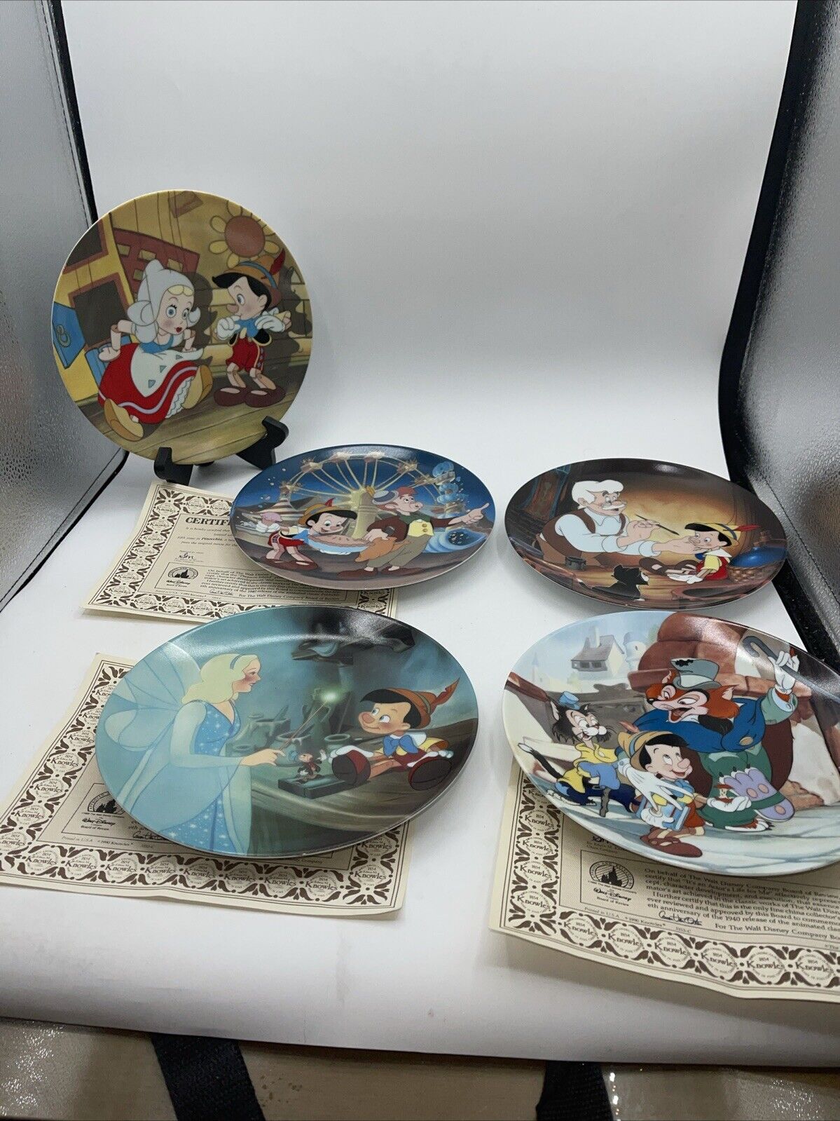 Vintage 1990’s Walt Disney Pinocchio Collector Series 5 Plate Set Edwin Knowles
