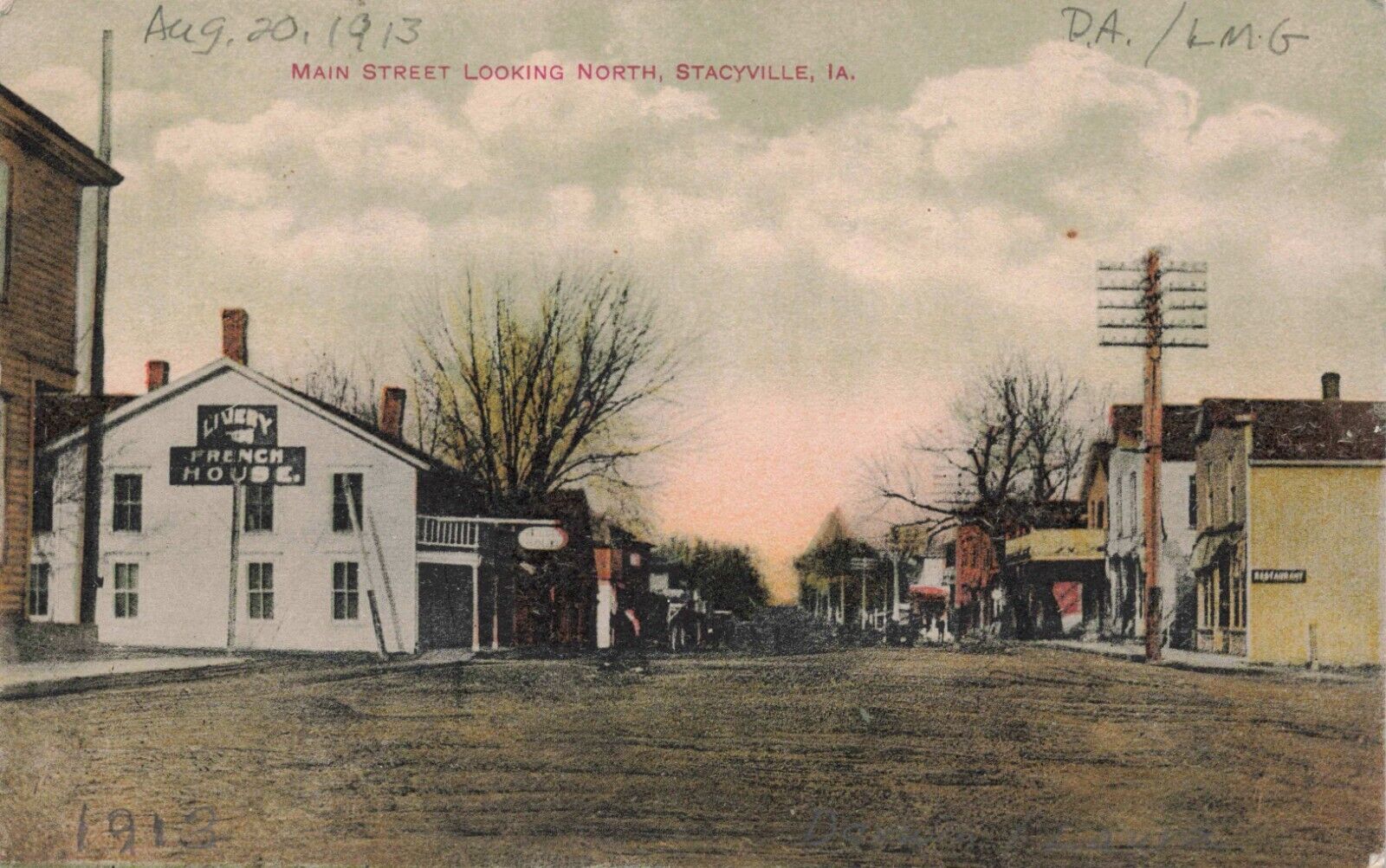 Stacyville Iowa Main Street c1910 Schleuder Paper Series 2181 Vintage Postcard