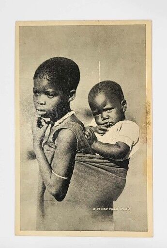 Vintage RPPC A Tembu Child Study 2 Young African Children Uncirculated Post Card