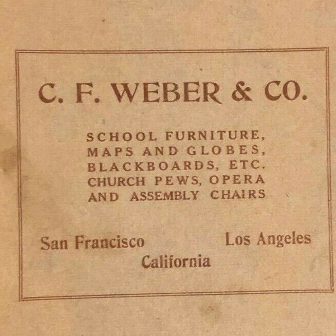 Vintage 1914 C. F. Weber\'s Map of Fresno County, CA 