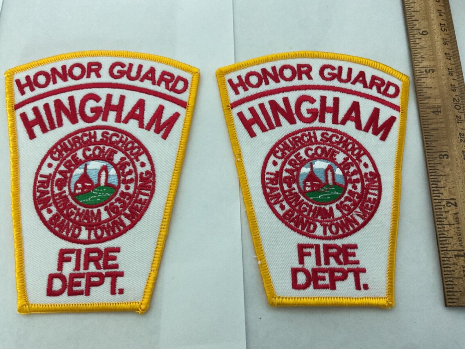 Hingham Honor Guard Fire  Dept. Massachusetts collectable patch set  2 total