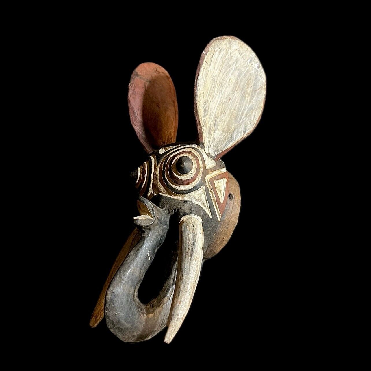 African Mask Tribal Art BOBO Gurunsi Elephant Mask Wood Hand Carved-G1335