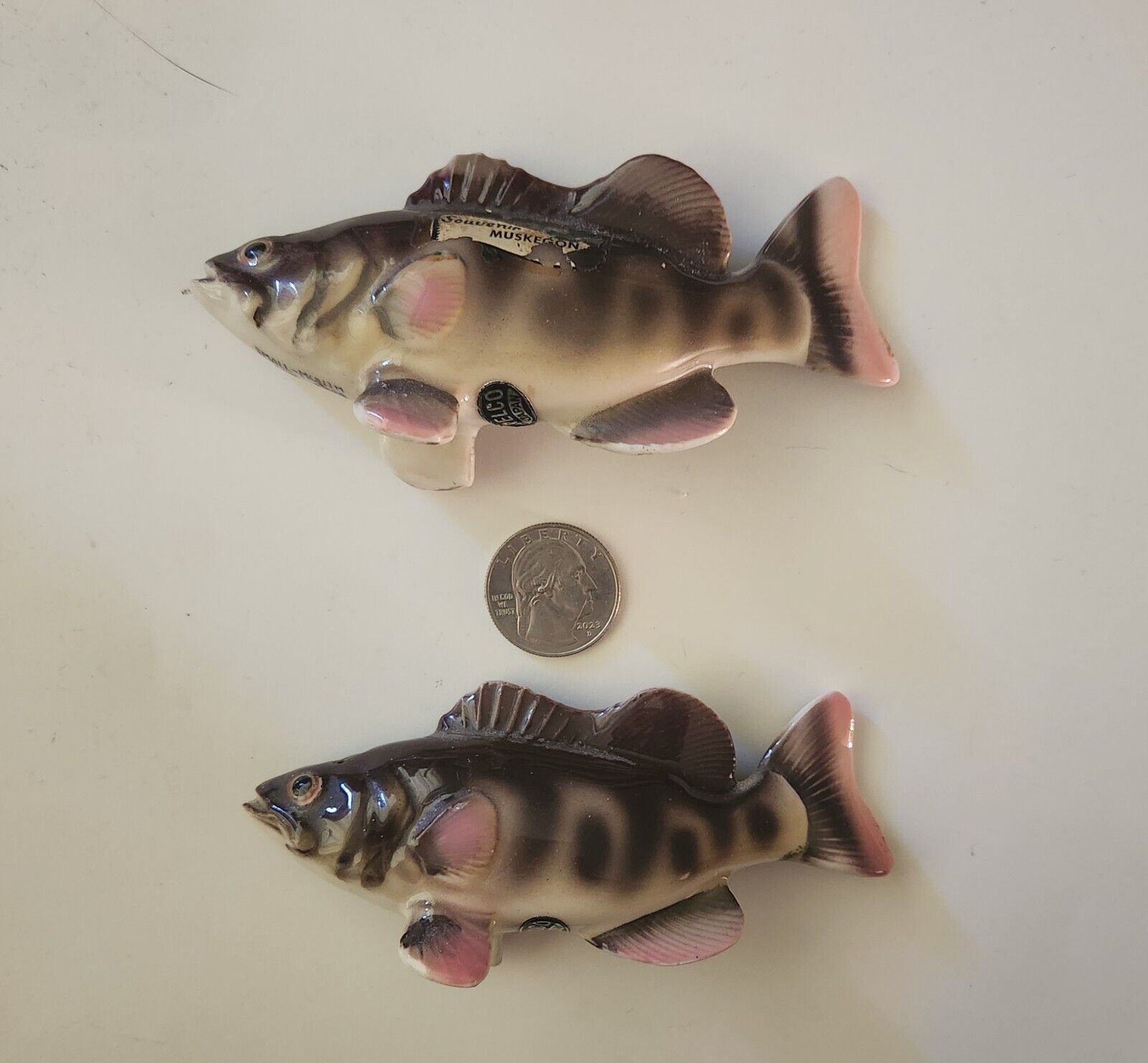 Vintage Relco Small Mouth Black Bass Salt & Pepper Shakers - Made In Japan 
