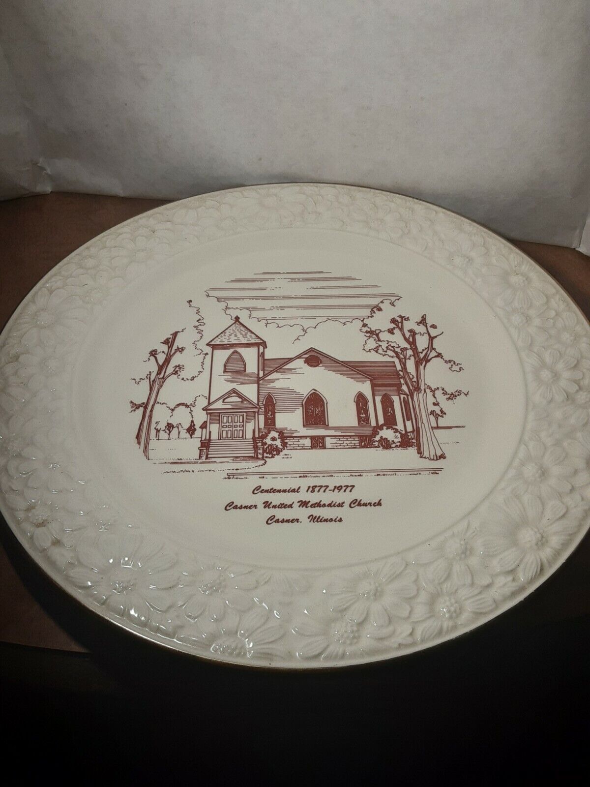 Vintage Casner Illinois Casner United Methodist Church Centennial Plate 