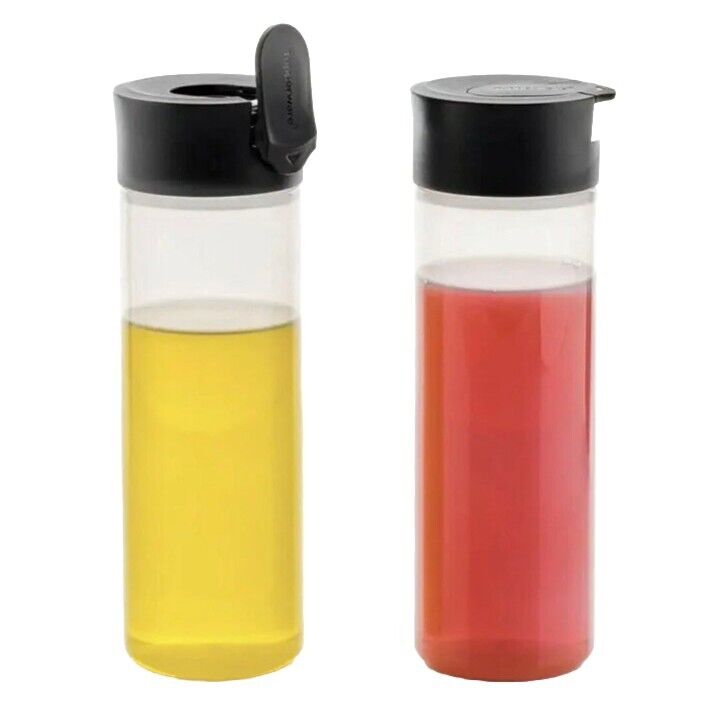 Tupperware Squeeze It Bottles 2 Pack Liquid Condiment Dispensers-12 oz-NEW