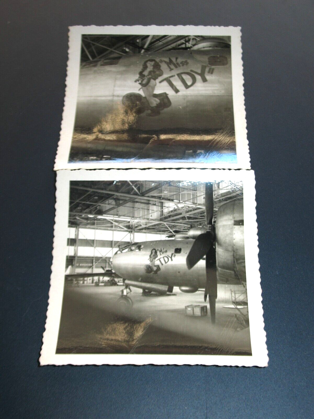 Miss TDY WW 11 ( World War Two ) 2 Photographs B29 Bomber Airplane