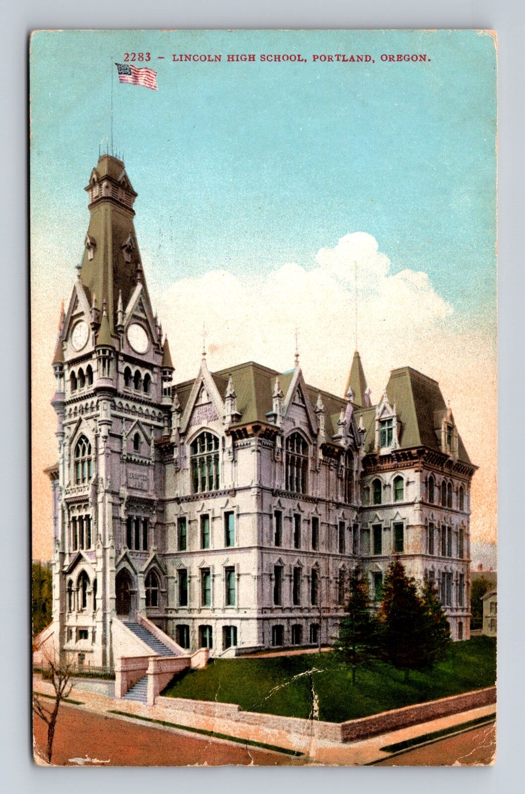 Portland OR- Oregon, Lincoln High School, Antique, Vintage c1910 Postcard