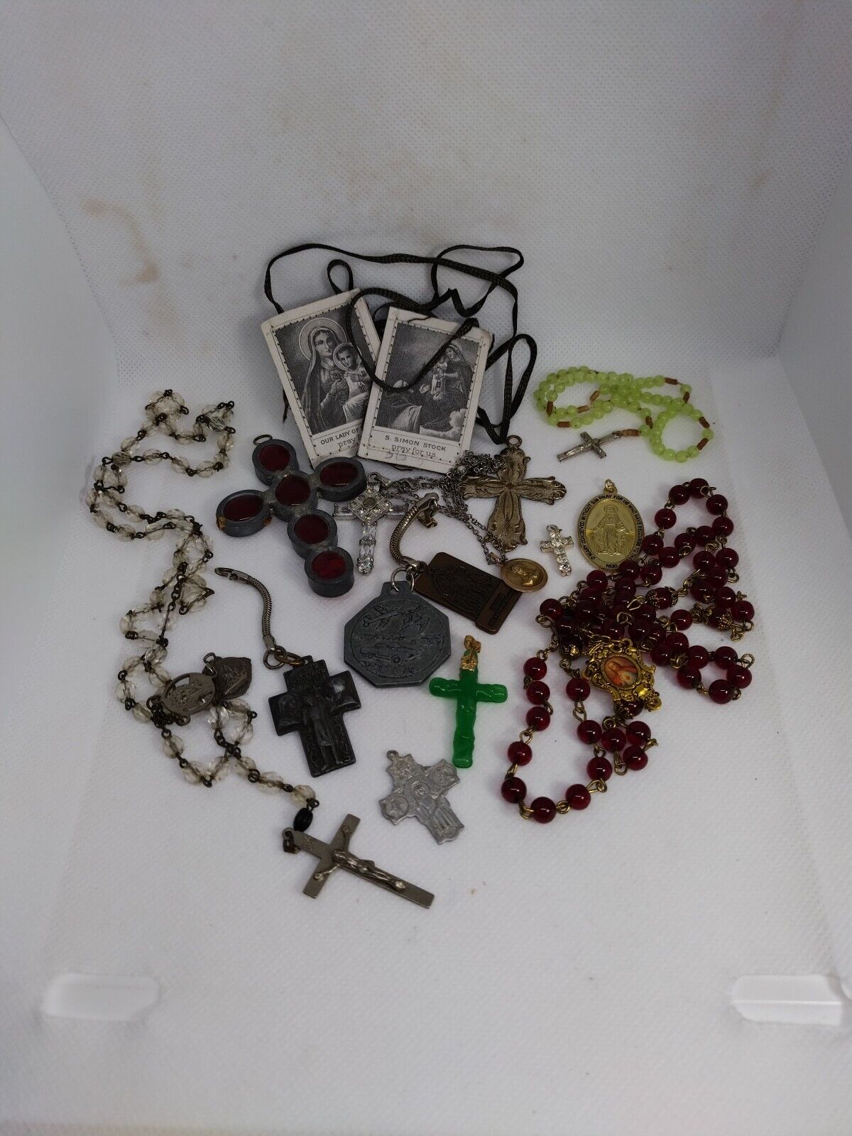 Vintage Estate Religious Cross Jesus Mary Joseph Crucifix Mix Lot