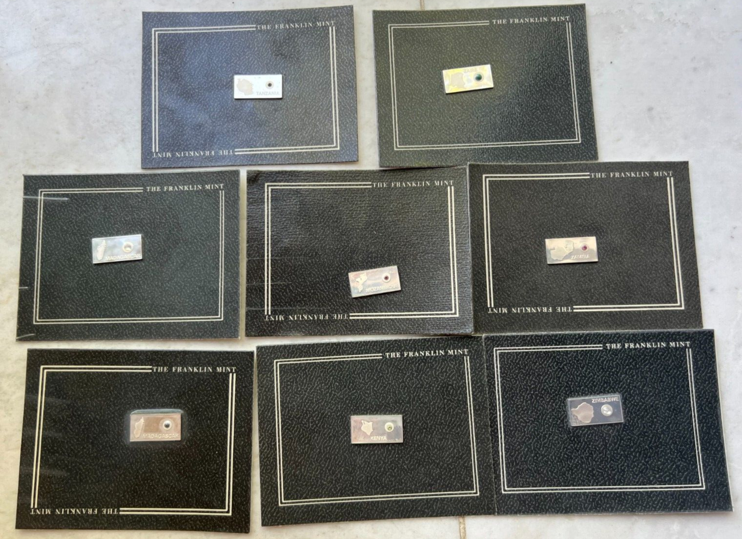 Lot Of 8 Franklin Mint Sterling 925 Ingots Gemstones Of The World Sealed Africa