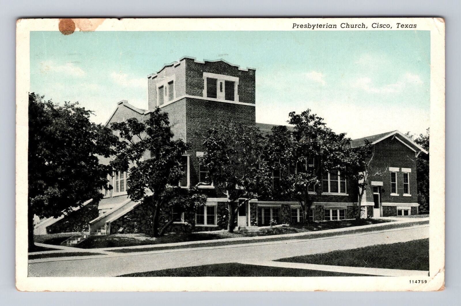 Cisco TX-Texas, Presbyterian Church, Religion, Antique, Vintage c1950 Postcard