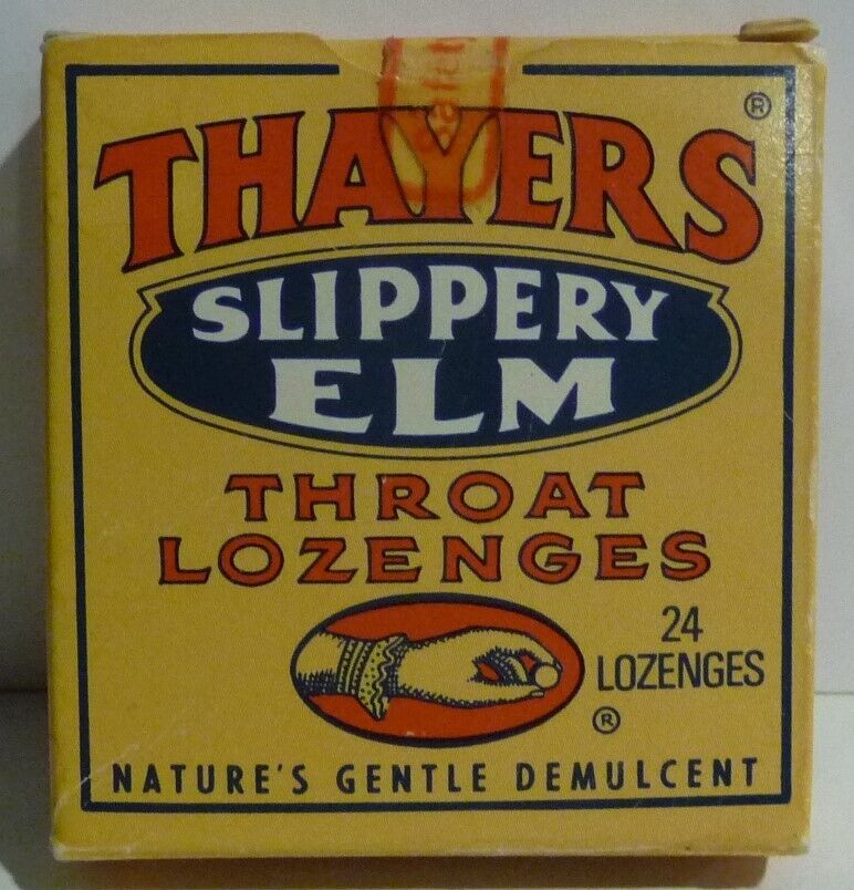 Vintage Sealed Box of 24 Thayer's Slippery Elm Throat Lozenges 1990's