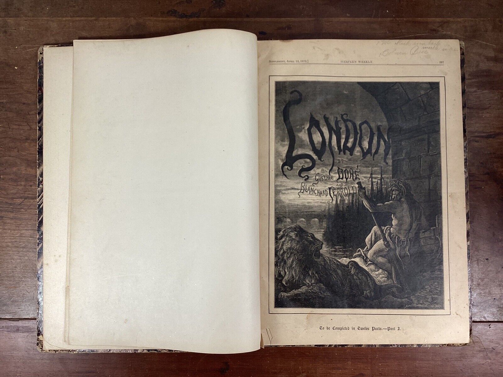 1872-1873 Harper’s Weekly Bound London Pilgrimage Gustave Doré *13 Installments